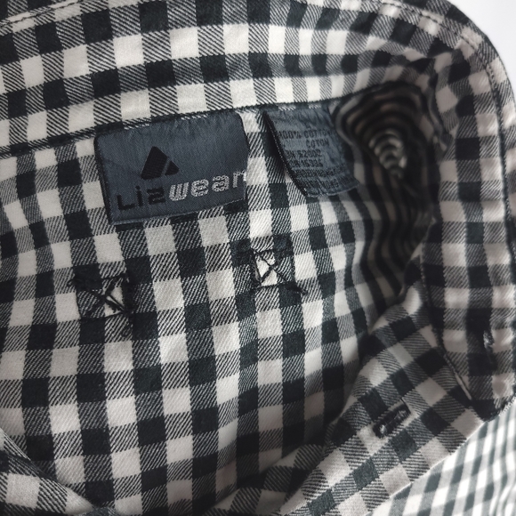 Lizwear Black and White Gingham Button up 90s vintage - Picture 5 of 5